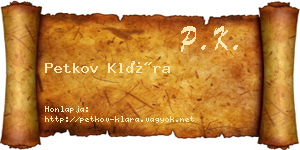 Petkov Klára névjegykártya