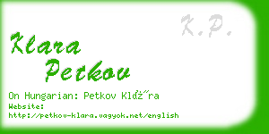 klara petkov business card